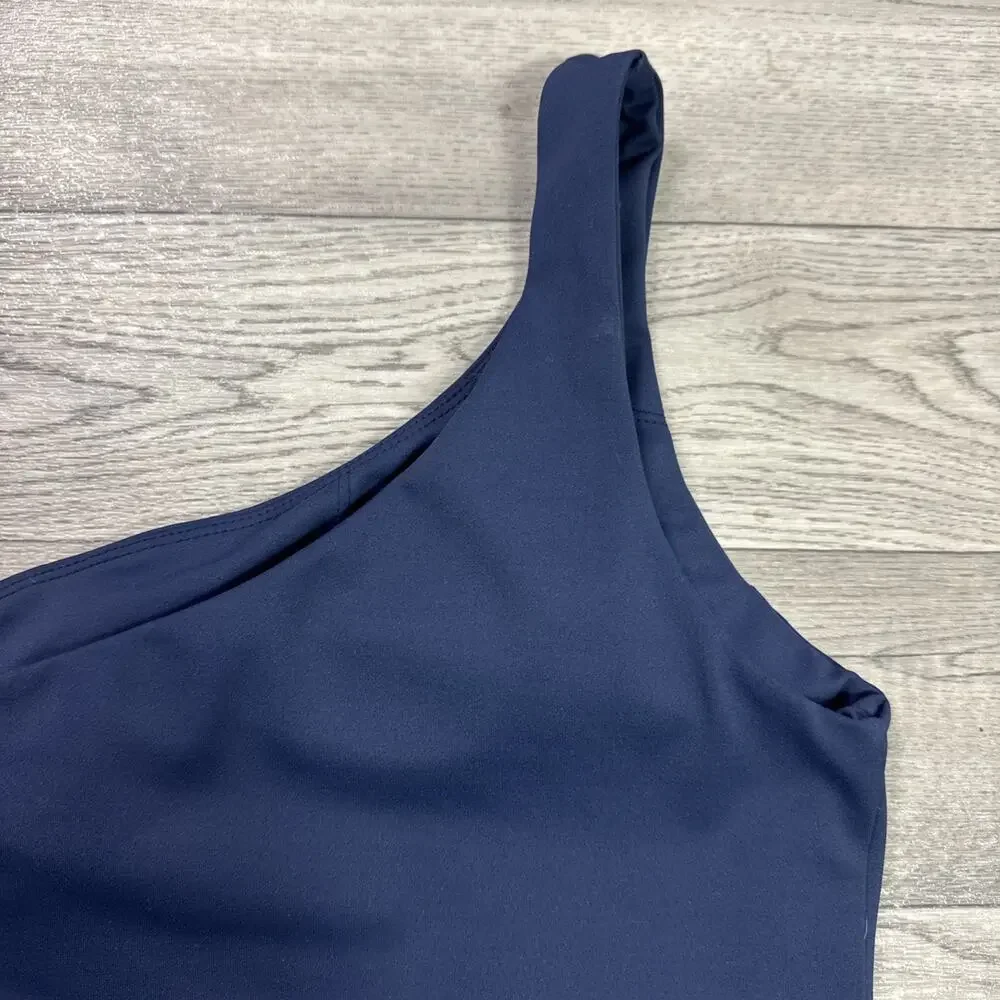 Allfenix One Shoulder Sports Bra Navy Blue sz XS